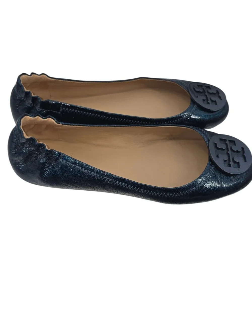 Tory Burch Minnie Blue Folding Flats 8